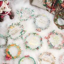 30pcs Christmas Carol Series Golden Foil PET Stickers, Festive Decor DIY Materials - Multicolor - View 3