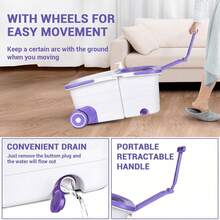 Spin Mop And Bucket System With Wringer For Floor Cleaning, 360° Rotating Bucket And Stainless Steel Handle, Includes 4 Microfiber Refills, Ideal For Hardwood, Marble And Tile Floors