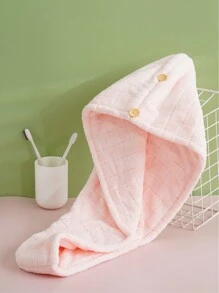 1 chiếc khăn lau tóc bằng polyester, màu trơn tối giản, mũ trùm tóc mềm mại thấm hút nhanh khô, thích hợp cho phụ nữ, lý tưởng để tẩy trang, dùng cho phòng tắm, phòng khách, sử dụng cho mọi mùa - Nhiều màu - Xem 19