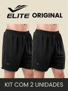 Kit 2 Adult Men's Shorts For Football Sport Gym - màu đen - Xem 1