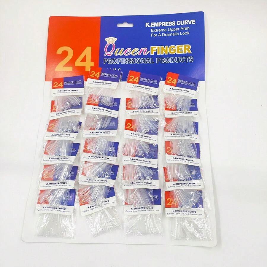 LARGE BOX Of False Nails Square Tips, Ballerina Transparent/Beige/Colorful Box With 24 Packs - Trong sáng - Xem 1