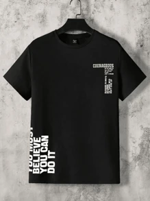 Courageous Men's T-Shirt 100% Cotton - Immediate Shipping - 黑色 - 查看 1