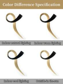 8 lọn tóc nối kẹp nhiều màu sắc, tóc thẳng tổng hợp dài 20 inch, phụ kiện tóc kẹp dùng cho trang phục Halloween, Giáng sinh, tiệc tùng, lễ hội âm nhạc, quà tặng năm mới, dành cho nữ (màu đen nâu pha trộn) - Nhiều màu - Xem 9