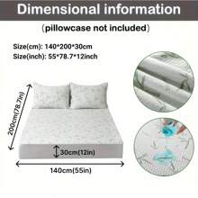 1入防水竹床墊套,6至14吋深口袋,冷卻透氣柔軟,無噪音床墊保護套,適合嬰兒,孕婦和老年人使用 - 綠色 - 查看 21