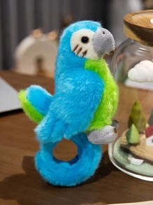 1 pieza Brazalete realista de loro, brazalete con palmada de flamenco, decoración de bicicleta, muñeca de felpa suave de flamenco de dibujos animados linda, muñeca ornamento esponjoso, juguetes de regalo de vacaciones