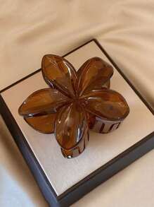 1 pieza Pinza de pelo con flor hawaiana, pinzas de pelo con flor transparente para mujeres/niñas, adecuado para cabello grueso/fino, pinzas de pelo con flor de hibisco, pinzas de pelo, pinzas de flor con agarre fuerte antideslizante, accesorios para el cabello de playa - color café - Ver 8