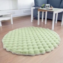 1pc Plush Soft Comfortable Circular Solid Color Rug, Cozy Fluffy Carpet Suitable For Bedroom, Living Room, Sofa, Vanity Area And More Gifts Birthday Graduation