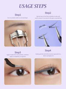 单支假睫毛粘合胶，快干，持久，牢固定型，自然外观，透明，隐形，防水，防汗，易于去除，温和亲肤，无刺激，非常适合初学者睫毛胶，睫毛胶 - 白色 - 查看 3