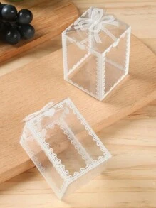 10 Piezas/Paquete Caja de embalaje transparente de PVC para Día de San Valentín, boda, cumpleaños, evento, caja de regalo transparente, Navidad, Día de San Valentín