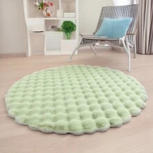 1pc Plush Soft Comfortable Circular Solid Color Rug, Cozy Fluffy Carpet Suitable For Bedroom, Living Room, Sofa, Vanity Area And More Gifts Birthday Graduation