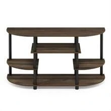 JAYA Corner TV Stand, 3-Tier Media Console, Television Stands, Space-Saving Entertainment Center, TV Console, TV Cabinet For Living Room, Bedroom, Columbia Walnut/Black - 哥倫比亞胡桃木/黑色 - 查看 4