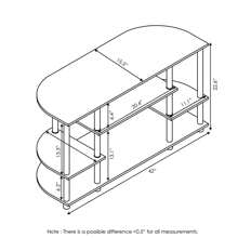 JAYA Corner TV Stand, 3-Tier Media Console, Television Stands, Space-Saving Entertainment Center, TV Console, TV Cabinet For Living Room, Bedroom, Columbia Walnut/Black - 哥倫比亞胡桃木/黑色 - 查看 5