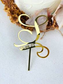 个性化蛋糕装饰大写带日期生日定制亚克力蛋糕装饰用于婚礼蛋糕装饰 - 彩色 - 查看 8