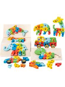 3D 拼图积木：促进儿童认知发展的有趣方式！圣诞节万圣节感恩节礼物 - 彩色 - 查看 8