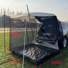 Vilemoon Car Awning Sun Shelter Camping SUV Rear Tent, Portable Waterproof Roof Top Tent Car Canopy For SUV Minivan Hatchback Camping Outdoor Travel - 黑色 - 查看 2