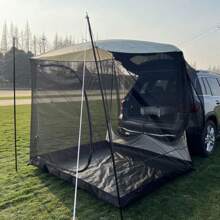 Vilemoon Car Awning Sun Shelter Camping SUV Rear Tent, Portable Waterproof Roof Top Tent Car Canopy For SUV Minivan Hatchback Camping Outdoor Travel - 黑色 - 查看 5
