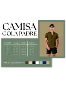 Men's Luxury Formal Shirt Short Sleeve Priest Collar Slim Fit Premium - 軍綠色 - 查看 6