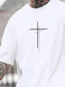 Men's Double Cross T-Shirt 100% Premium Cotton Mesh 30.1 - trắng - Xem 2
