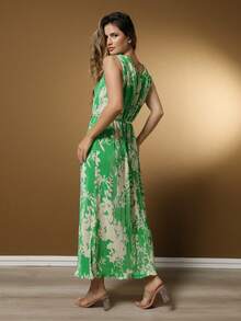 Women's Printed Dress - Màu xanh Bạc hà - Xem 3