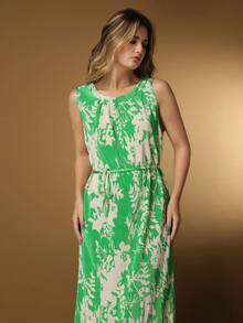 Women's Printed Dress - Màu xanh Bạc hà - Xem 5