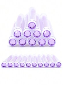 10 件装钻石睫毛刷管睫毛延长睫毛膏刷盒装眉梳刷涂抹器可更换防尘闪亮钻石化妆刷 - 彩色 - 查看 6