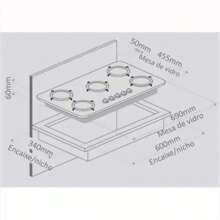 Fogão Mesa Vidro Resistente Cooktop 5 Bocas Gás Ultra Chama 127v/220v Bivolt - Preto - Visão 4