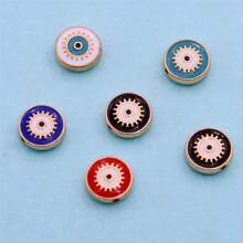 10入組合金雙面珠子和土耳其邪惡之眼diy手工手鍊、鑰匙扣,珠寶製作用品 - 混色 - 查看 24