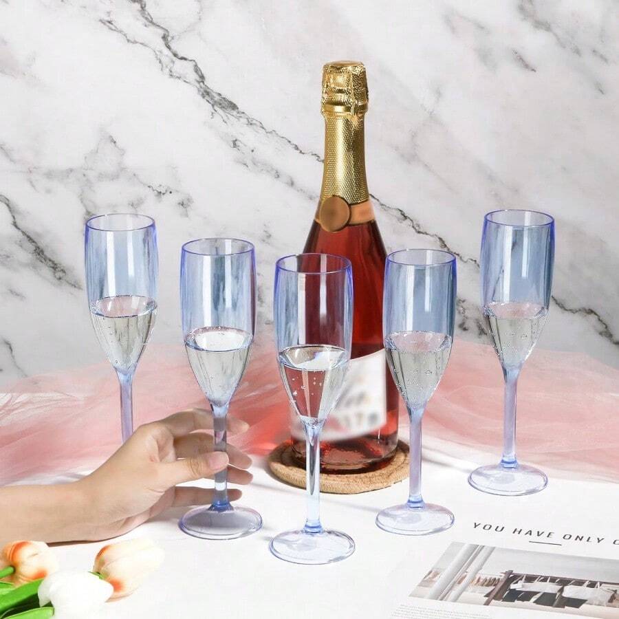 Plastic Champagne Cups, Colorful Champagne Glasses With Grass Design