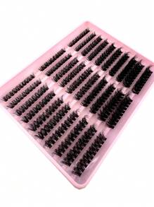 Bộ 290 sợi mi giả xoăn C/D, mềm mại và bồng bềnh 60D-80D-100D, mi đơn 0.07mm, các cụm mi giả nhiều độ dài 9mm/11mm/13mm/15mm/17mm, bộ nối mi 3D dày kiểu Nga, mi đơn dày, mi giả mềm mại tự nhiên, hiệu ứng trang điểm mắt khói bồng bềnh, phù hợp cho trang điểm hàng ngày, dự tiệc, sân khấu và du lịch, cần thiết cho trang điểm mắt Lễ Tạ ơn và Halloween, món quà thanh lịch, cụm mi dễ sử dụng cho người mới bắt đầu, cụm mi, mi đơn, mi giả. - D - Xem 5