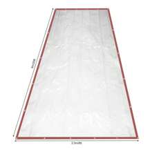 Brown Rainproof Transparent Awning Tarp Plastic Porch Screen Deck Cover - - 1 - View 4
