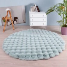 1pc Plush Soft Comfortable Circular Solid Color Rug, Cozy Fluffy Carpet Suitable For Bedroom, Living Room, Sofa, Vanity Area And More Gifts Birthday Graduation