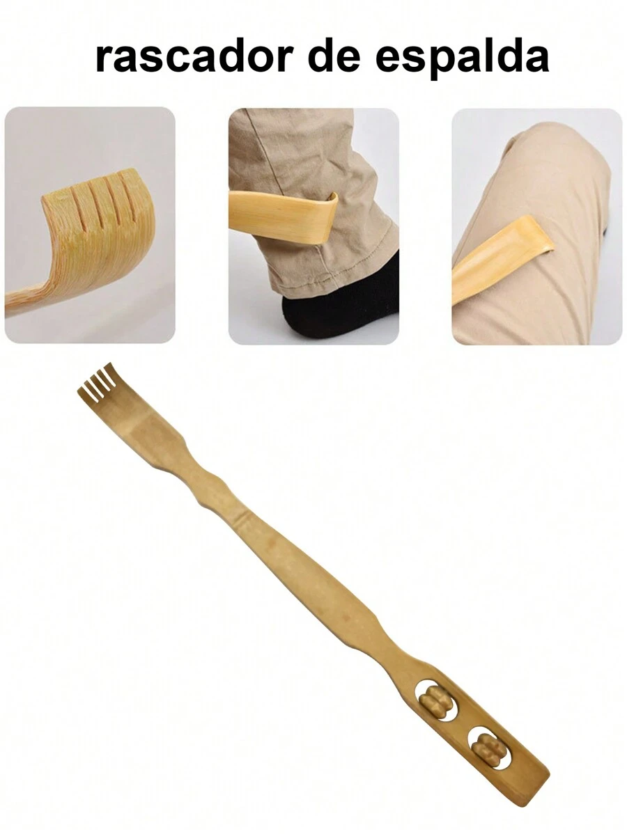 Herramienta portátil para rascar y masajear la espalda,Manitas Rascadores Bambú Masaje Espalda Mano Larga 1Pza,herramienta adecuada para adultos, ancianos, mascotas, regalo - Multicolor - Ver 1