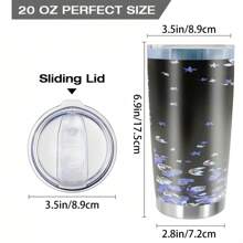 20OZ Taza aislada con bonito estampado floral azul, de acero inoxidable con doble pared y aislamiento al vacío. Botella de agua premium, recipiente para bebidas de verano portátil y práctico, termo para café con hielo perfecto para actividades al aire libre, camping, senderismo, conducción y viajes, idea de regalo perfecta