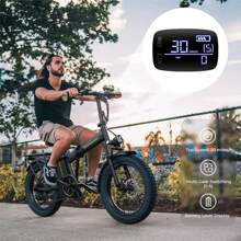 M3 Electric Mountain Bike For Adults, 750W Peak Motor 20mph Electric Bike, 26"*4" Fat Tire Ebike W/ 48V20AH , 40/60 Miles 7-Speed Gears E Bike For Dirt Sandy Snow Offroad - màu đen - Xem 3