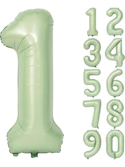 Balloon Number0-9, Large Self Inflating Foil Number Balloons 0-9, Pastel Digital 5 Helium Balloon For Girls And Boys Birthday Party Graduation Anniversary,Baby Shower(Green)Baby Shower Family Decorations Gifts