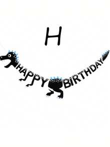 1/9 piezas Decoración de bandera colgante con letras y diseño de dinosaurio para fondo de fiesta de cumpleaños, Navidad - Multicolor - Ver 9
