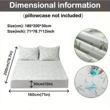 1入防水竹床墊套,6至14吋深口袋,冷卻透氣柔軟,無噪音床墊保護套,適合嬰兒,孕婦和老年人使用 - 綠色 - 查看 14