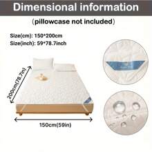 1 pieza Protector impermeable para colchón acolchado, almohadilla transpirable para cubrir el colchón con correas elásticas - Blanco - Ver 21