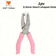 1pc Metal Handheld Paper Punch Punchers With Soft Grip,Star Hole Punch,Hand Grip Type Labor-Saving Puncher, Heart Hole Punch,Holes For DIY Craft Tag 2025 Graduation Gift, For Wedding - Pink - View 13