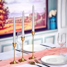 1/3/6/12pcs Vintage Elegant Metal & Aluminum Desktop Candle Holders, Suitable For Wedding Anniversary, Home & Hotel Decor, Seasonal & Holiday Tabletop Decor (Candles Not Included)