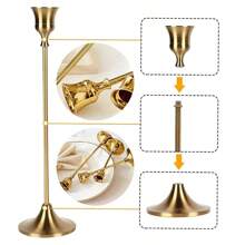 1/3/6/12pcs Vintage Elegant Metal & Aluminum Desktop Candle Holders, Suitable For Wedding Anniversary, Home & Hotel Decor, Seasonal & Holiday Tabletop Decor (Candles Not Included)