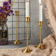 1/3/6/12pcs Vintage Elegant Metal & Aluminum Desktop Candle Holders, Suitable For Wedding Anniversary, Home & Hotel Decor, Seasonal & Holiday Tabletop Decor (Candles Not Included)