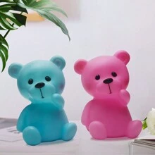 1 Peça Luz Noturna Inclinada de Urso de Pelúcia com 4 Cores de LED, Lâmpada de Ambiente de Urso Fofo para Quarto e Sala de Estar, Decoração Luminosa de Urso de Pelúcia para Festa e Festival