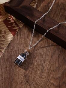 1pc Shadows Bottle Necklace Pendant Inspired By The Infernal Devices, Suitable For Daily Wear - Antique Silver - View 2