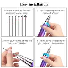 Bộ 1 mũi khoan móng tay DeDryDS, kích thước chuôi 3/32'' cho giũa móng tay điện, nhiều kích thước đầu bi khác nhau cho móng tay acrylic, móng chân, đánh bóng gel biểu bì, vật dụng cho tiệm làm móng - Nhiều màu - Xem 4