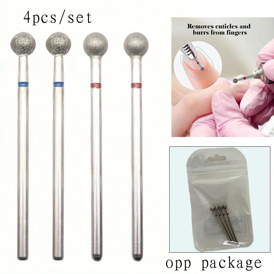 Bộ 1 mũi khoan móng tay DeDryDS, kích thước chuôi 3/32'' cho giũa móng tay điện, nhiều kích thước đầu bi khác nhau cho móng tay acrylic, móng chân, đánh bóng gel biểu bì, vật dụng cho tiệm làm móng - Nhiều màu - Xem 1