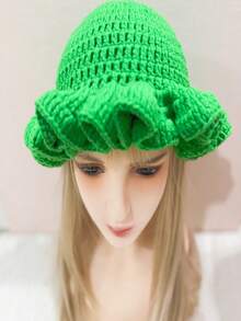 Women's Fashion Tie-Dye Ruffle Knit Hat - A Stretchy, Warm Polyester Winter Hat With A Unique Pleated Design That Is Perfect For Halloween And Fantasy Themes - Multicolor - View 8