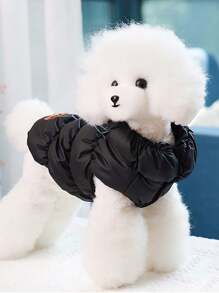 Pet Clothing Dog Clothes Winter Wear Retractable Vest Warm Sweater For Cats And Dogs - Khaki - View 7