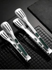 Pinzas para alimentos de acero inoxidable 304, pinzas coreanas para BBQ, pinzas para barbacoa, pinzas de 3 puntas para bistec y alimentos para la cocina