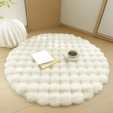 1pc Plush Soft Comfortable Circular Solid Color Rug, Cozy Fluffy Carpet Suitable For Bedroom, Living Room, Sofa, Vanity Area And More Gifts Birthday Graduation